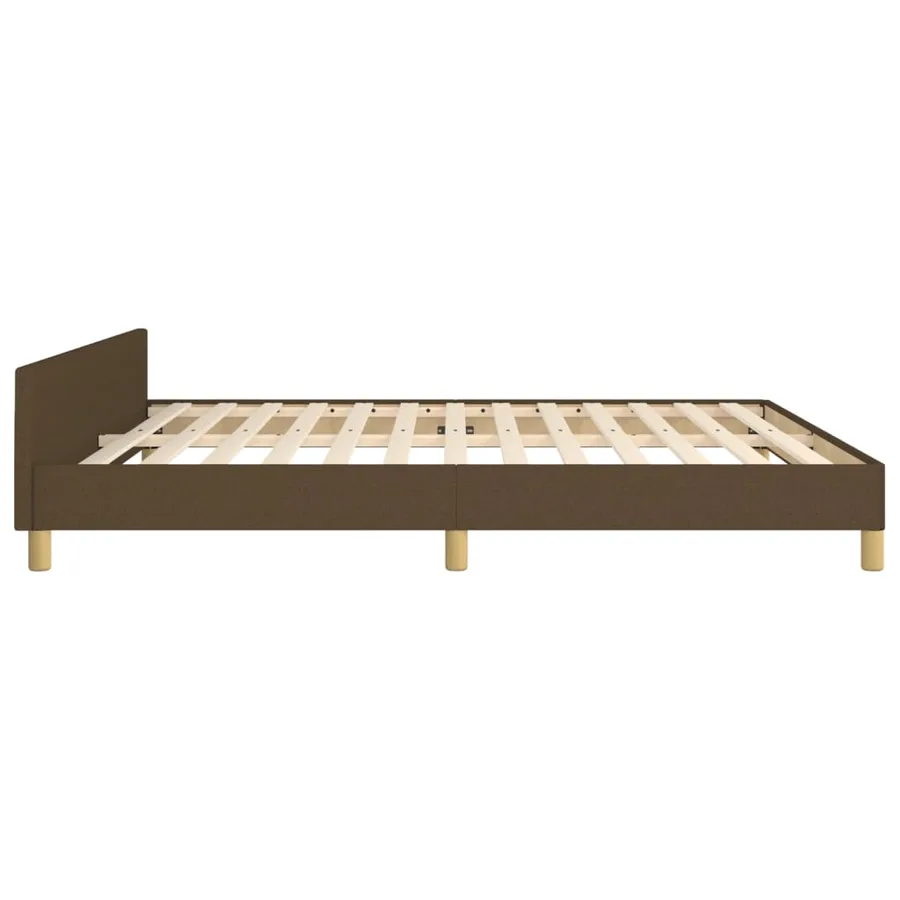 Cadre de lit sans matelas marron foncé 180x200 cm tissu - 7