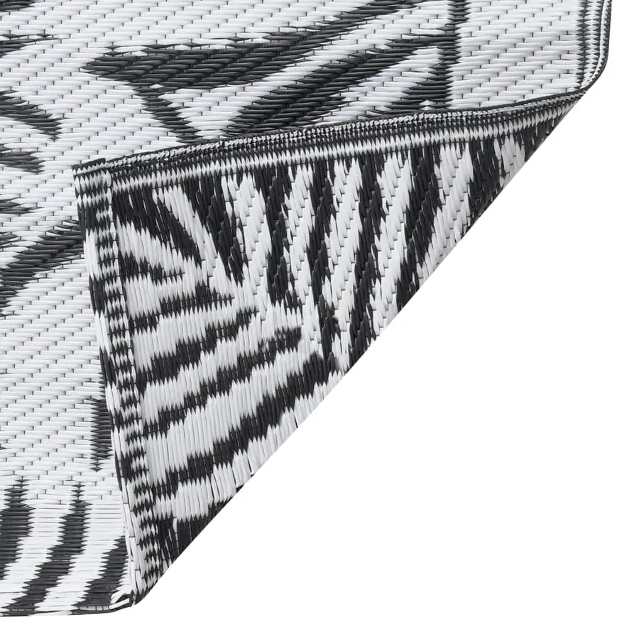 Tapis d'extérieur ARAKIL Blanc et noir 160x230 cm PP - 6