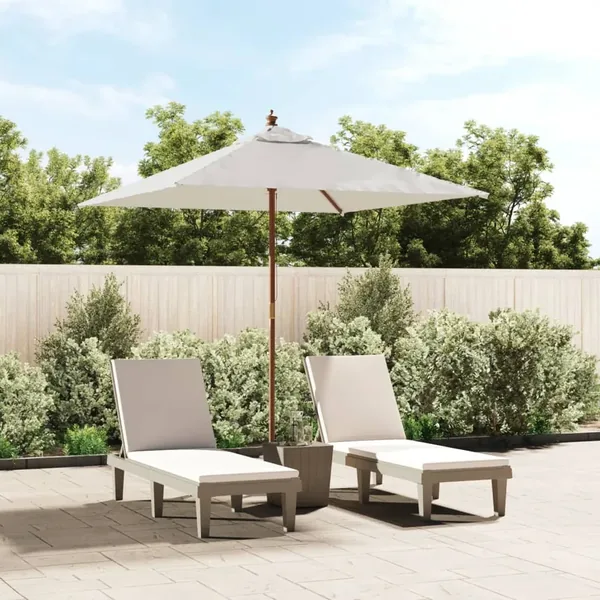 Parasol de jardin avec mât en bois sable 198x198x231 cm