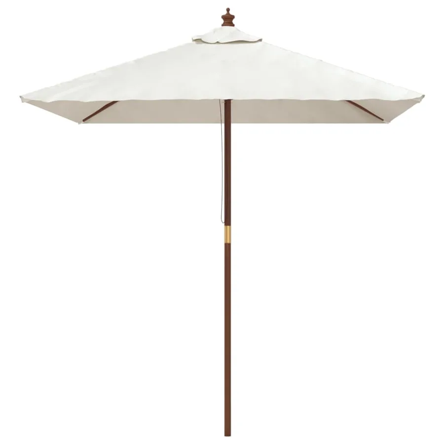 Parasol de jardin avec mât en bois sable 198x198x231 cm - 3