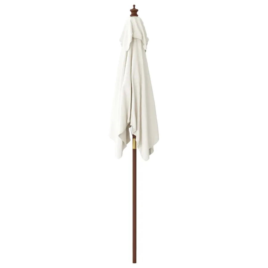 Parasol de jardin avec mât en bois sable 198x198x231 cm - 4