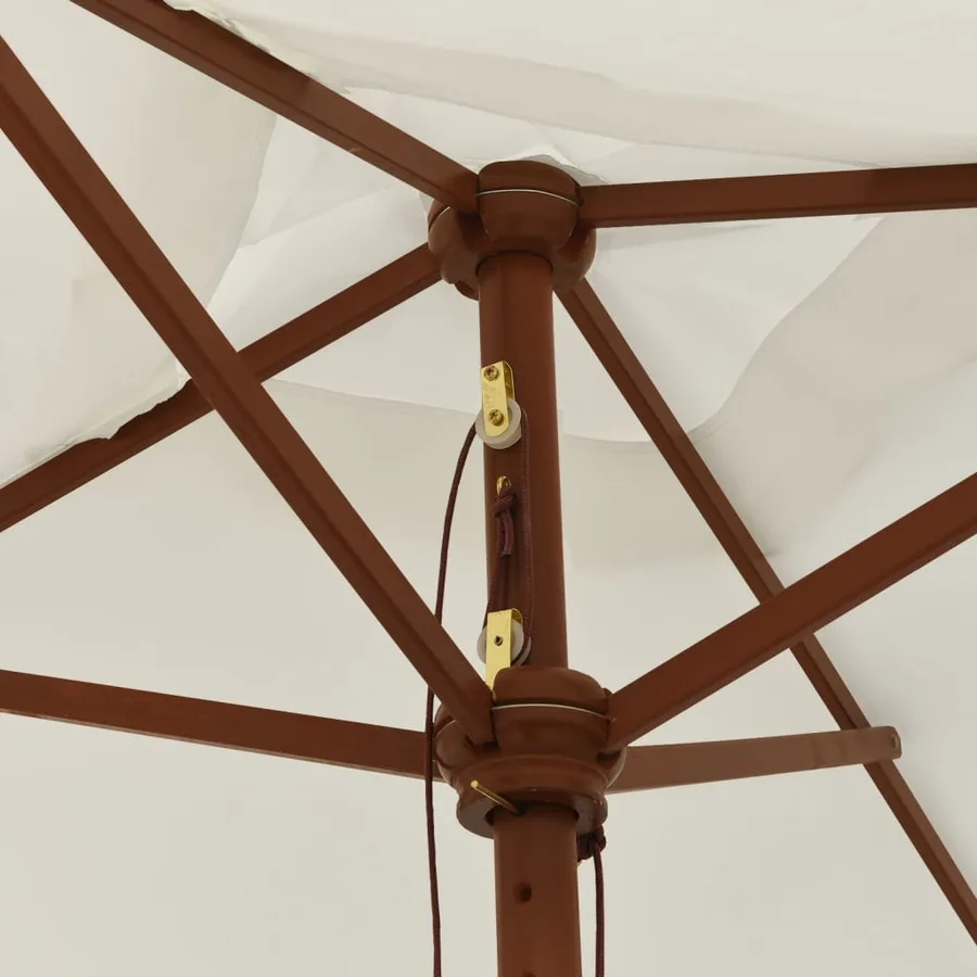 Parasol de jardin avec mât en bois sable 198x198x231 cm - 5