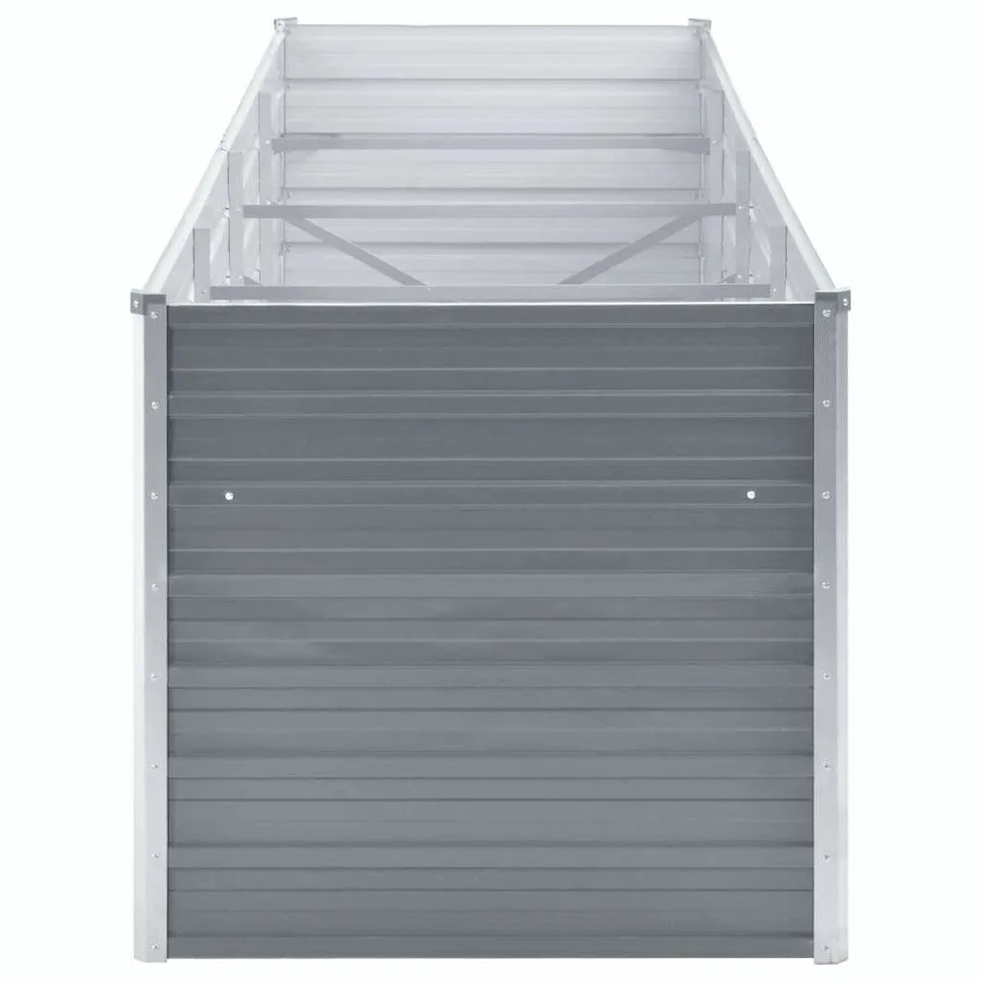 Lit surélevé de jardin Acier galvanisé 320x80x77 cm Gris - 4