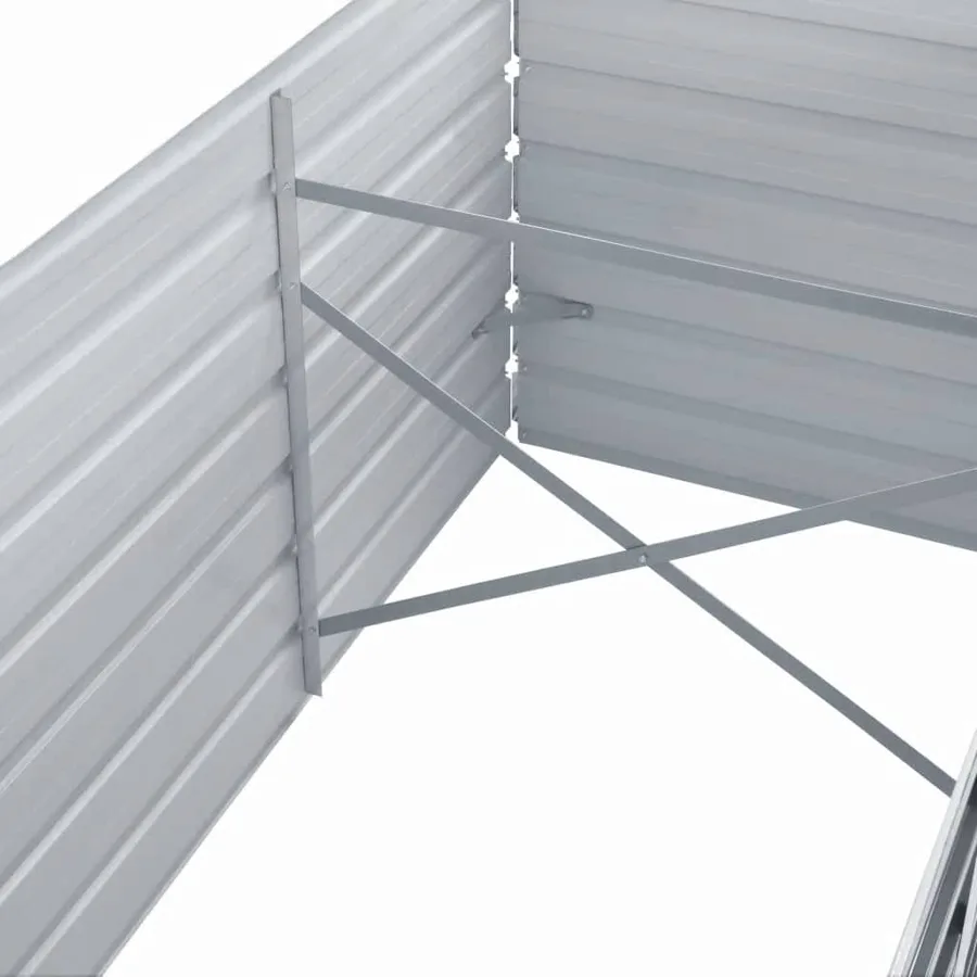 Lit surélevé de jardin Acier galvanisé 320x80x77 cm Gris - 5