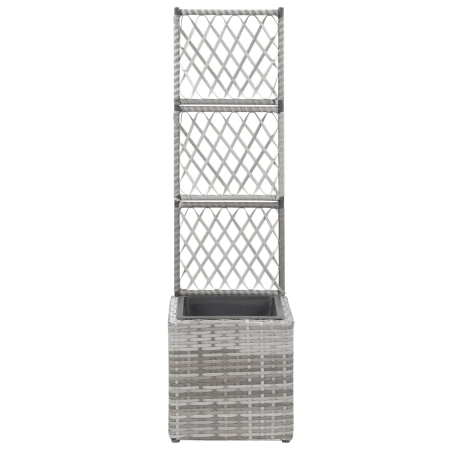 Lit surélevé en treillis 1 pot 30x30x107 cm Résine tressée Gris - 2