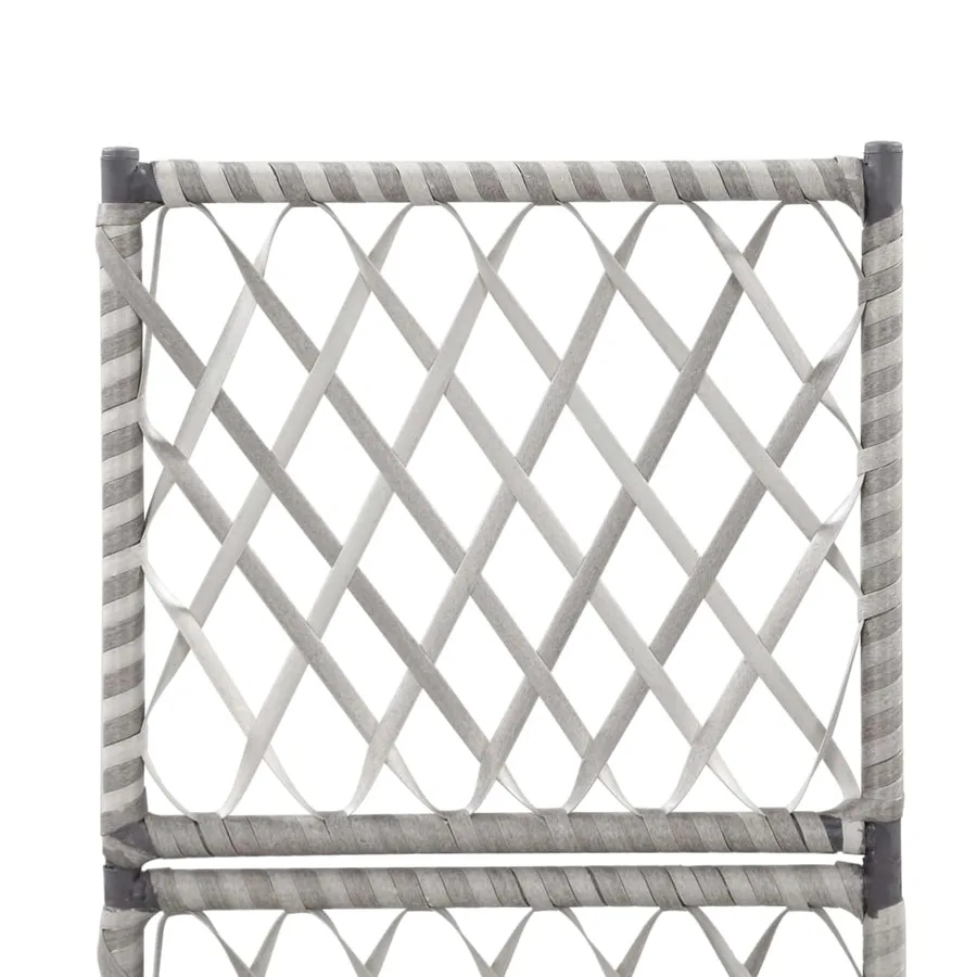 Lit surélevé en treillis 1 pot 30x30x107 cm Résine tressée Gris - 5