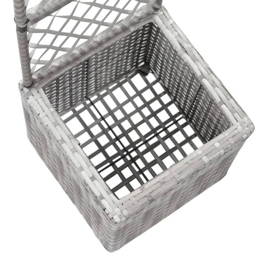 Lit surélevé en treillis 1 pot 30x30x107 cm Résine tressée Gris - 6