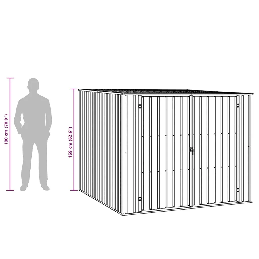 Abri de jardin Marrron 195x198x159 cm Métal galvanisé - 12