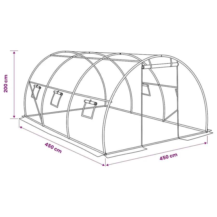 Serre 13,5 m² 450x300x200 cm - 12