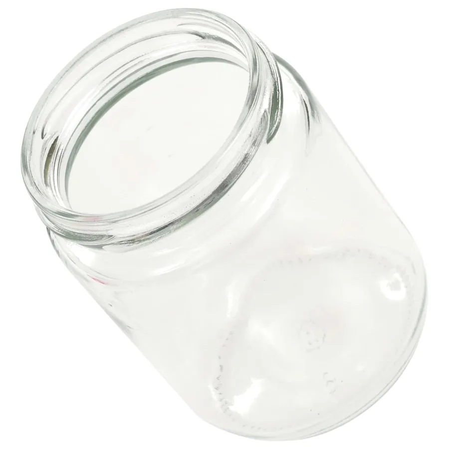 48 pcs Pots à confiture Couvercle blanc et rouge Verre 230 ml - 6