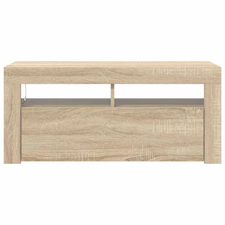 Meuble TV avec lumières LED chêne sonoma 90x35x40 cm - 8