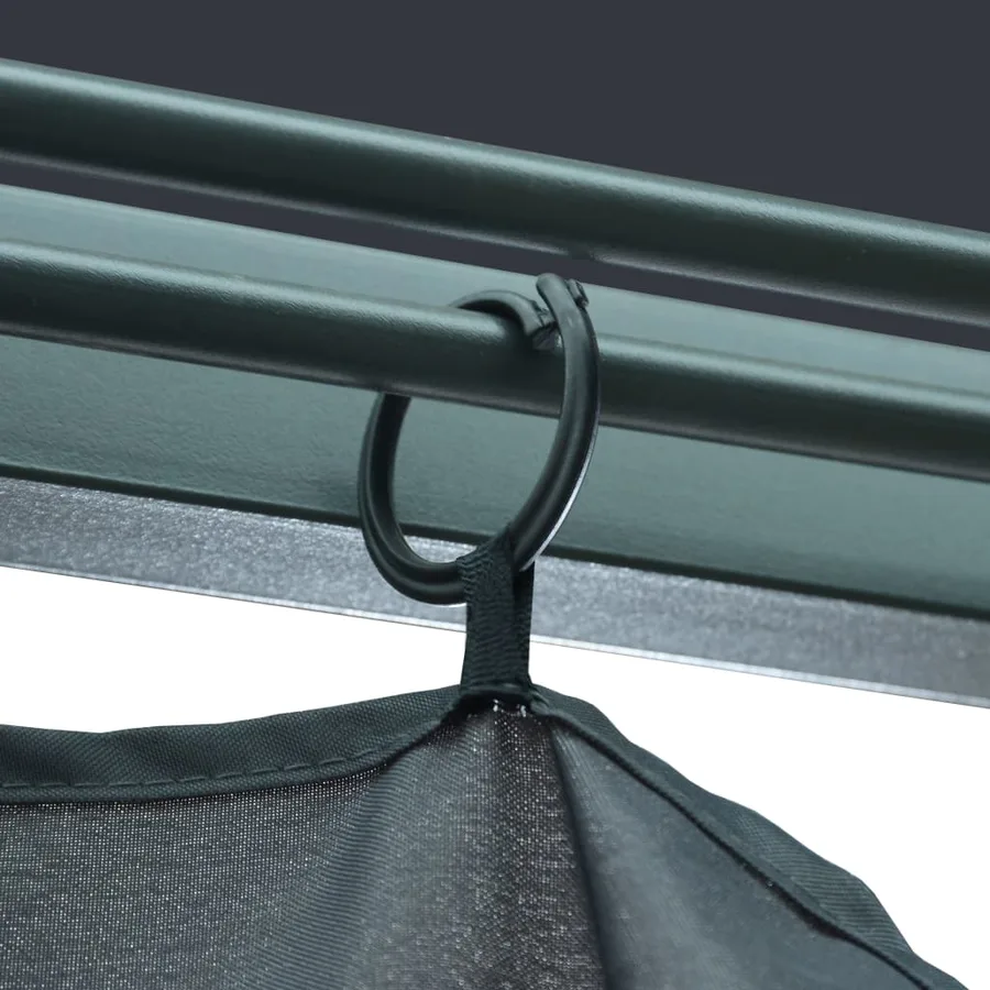 Tonnelle avec rideau et lumières LED 4x3 m Anthracite Aluminium - 12