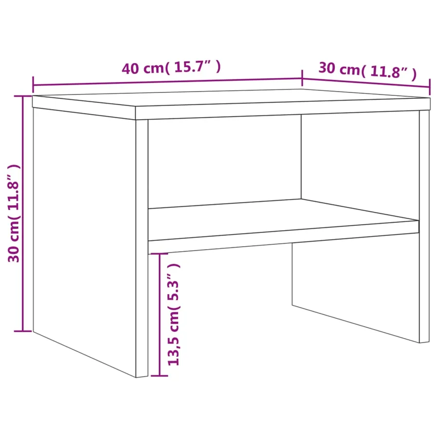 Tables de chevet 2 pcs Sonoma gris 40x30x30cm Bois d'ingénierie - 10