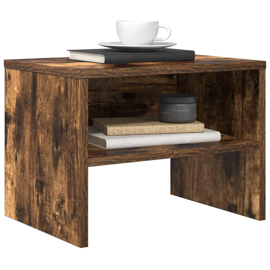 Table de chevet Chêne fumé 40x30x30 cm Bois d'ingénierie - 4