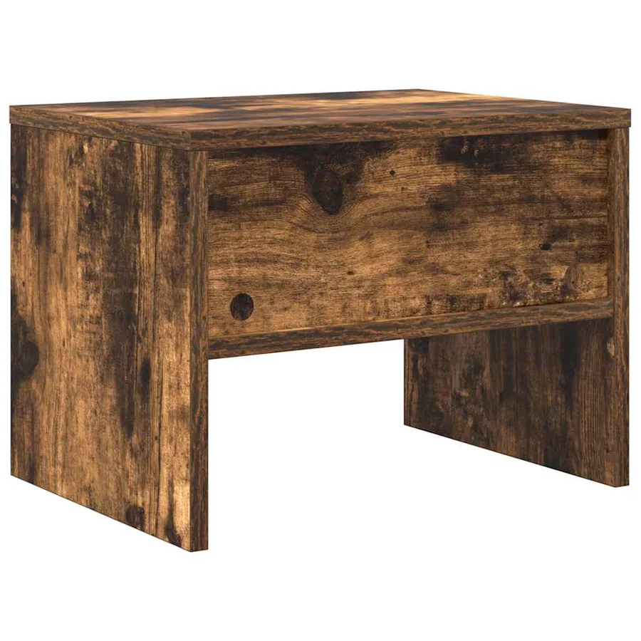 Table de chevet Chêne fumé 40x30x30 cm Bois d'ingénierie - 7