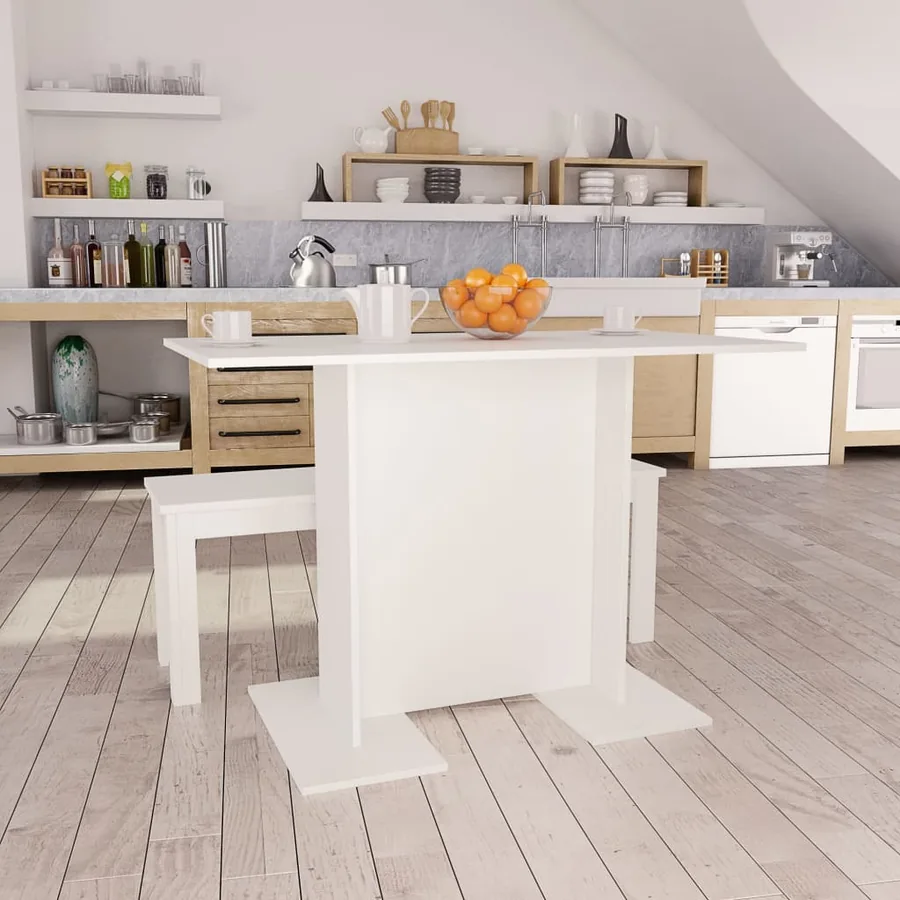 Table de salle à manger Blanc 110 x 60 x 75 cm Bois ingénierie
