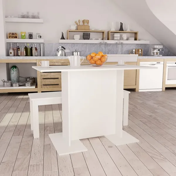 Table de salle à manger Blanc 110 x 60 x 75 cm Bois ingénierie