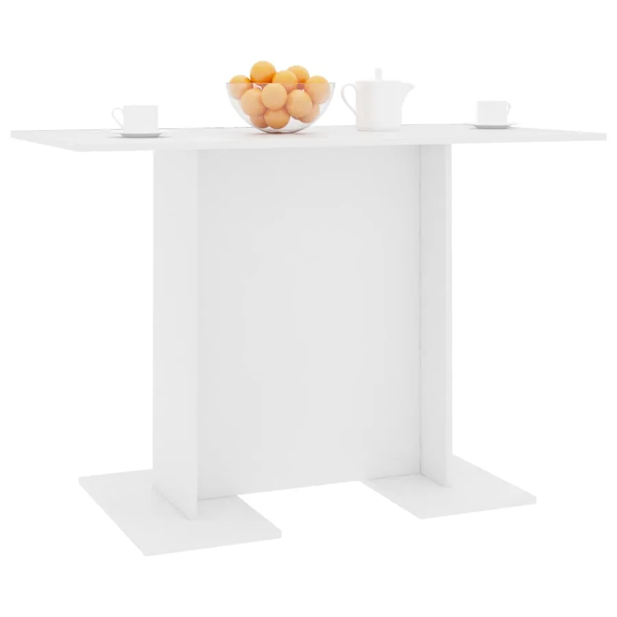 Table de salle à manger Blanc 110 x 60 x 75 cm Bois ingénierie - 5