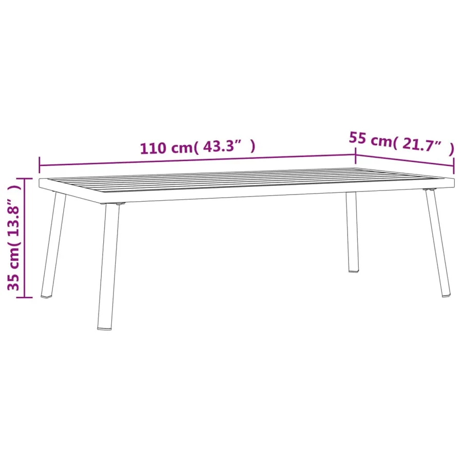 Salon de jardin 2 pcs anthracite acier - 11