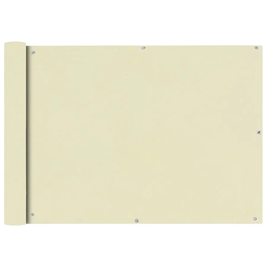 Écran de balcon en tissu Oxford 75x600 cm Crème