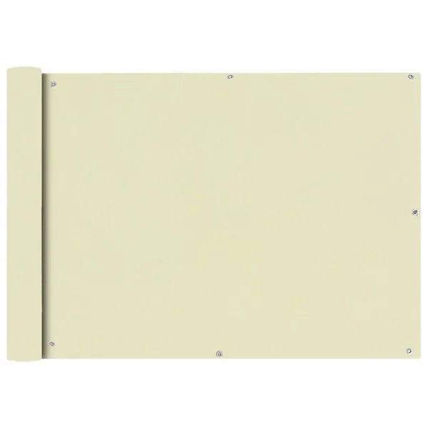 Écran de balcon en tissu Oxford 75x600 cm Crème