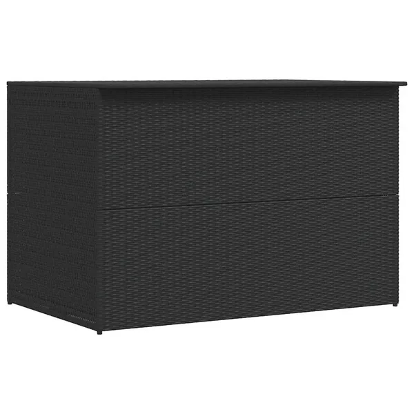Boîte de rangement de jardin noir 150x100x100 cm résine tressée