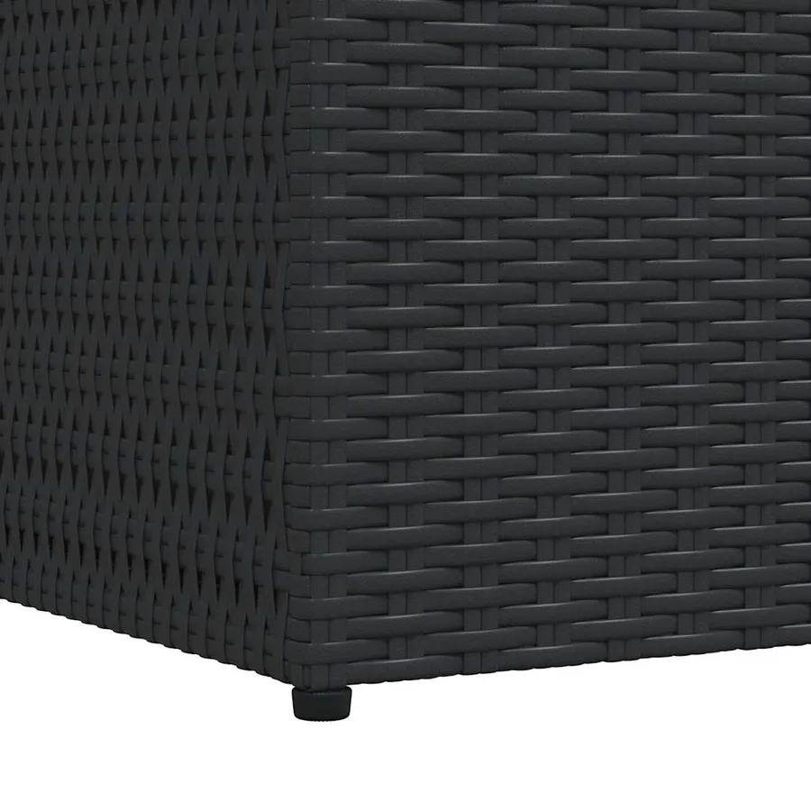 Boîte de rangement de jardin noir 150x100x100 cm résine tressée - 11