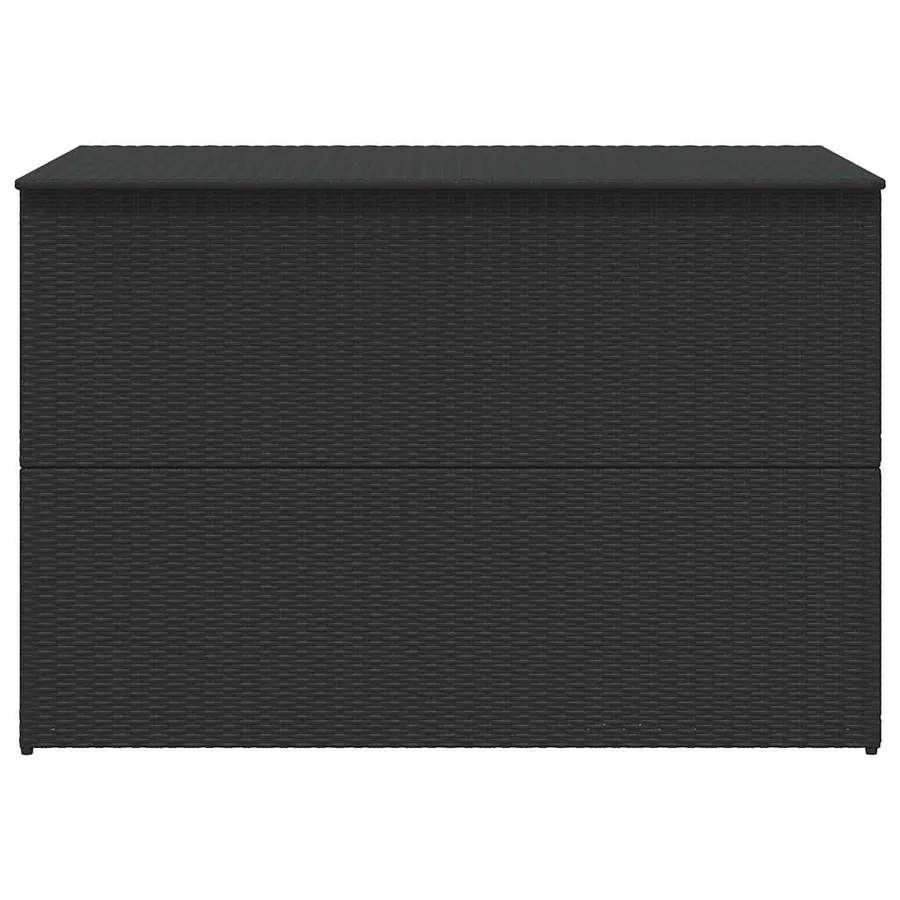 Boîte de rangement de jardin noir 150x100x100 cm résine tressée - 6