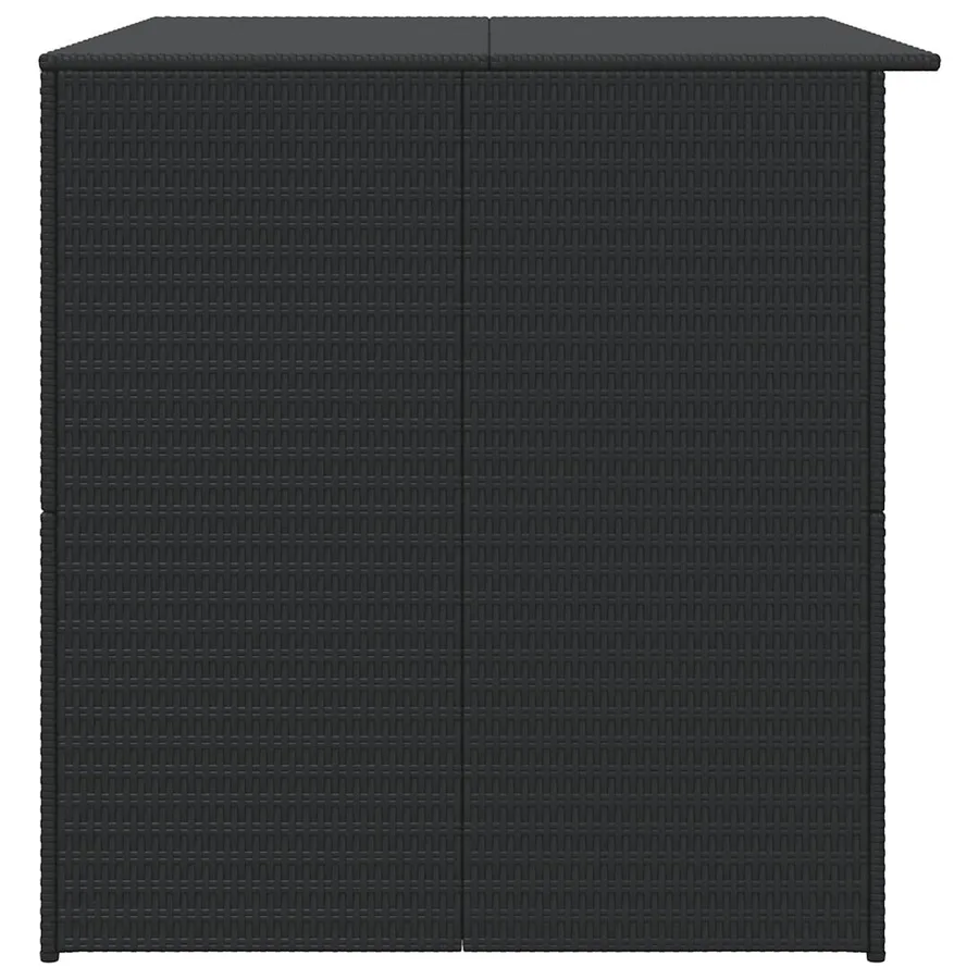 Boîte de rangement de jardin noir 150x100x100 cm résine tressée - 7