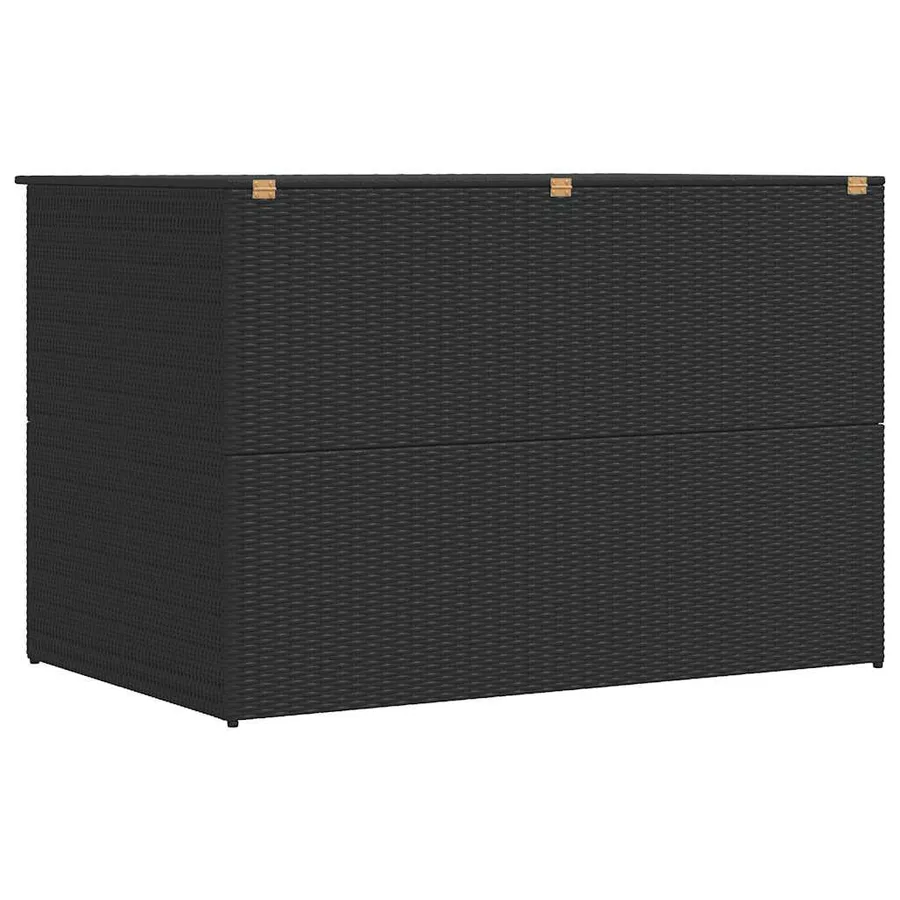Boîte de rangement de jardin noir 150x100x100 cm résine tressée - 8