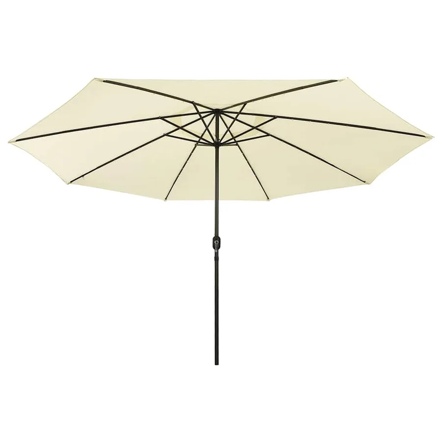 Parasol de jardin avec lumières LED et mât en métal 400cm sable - 3