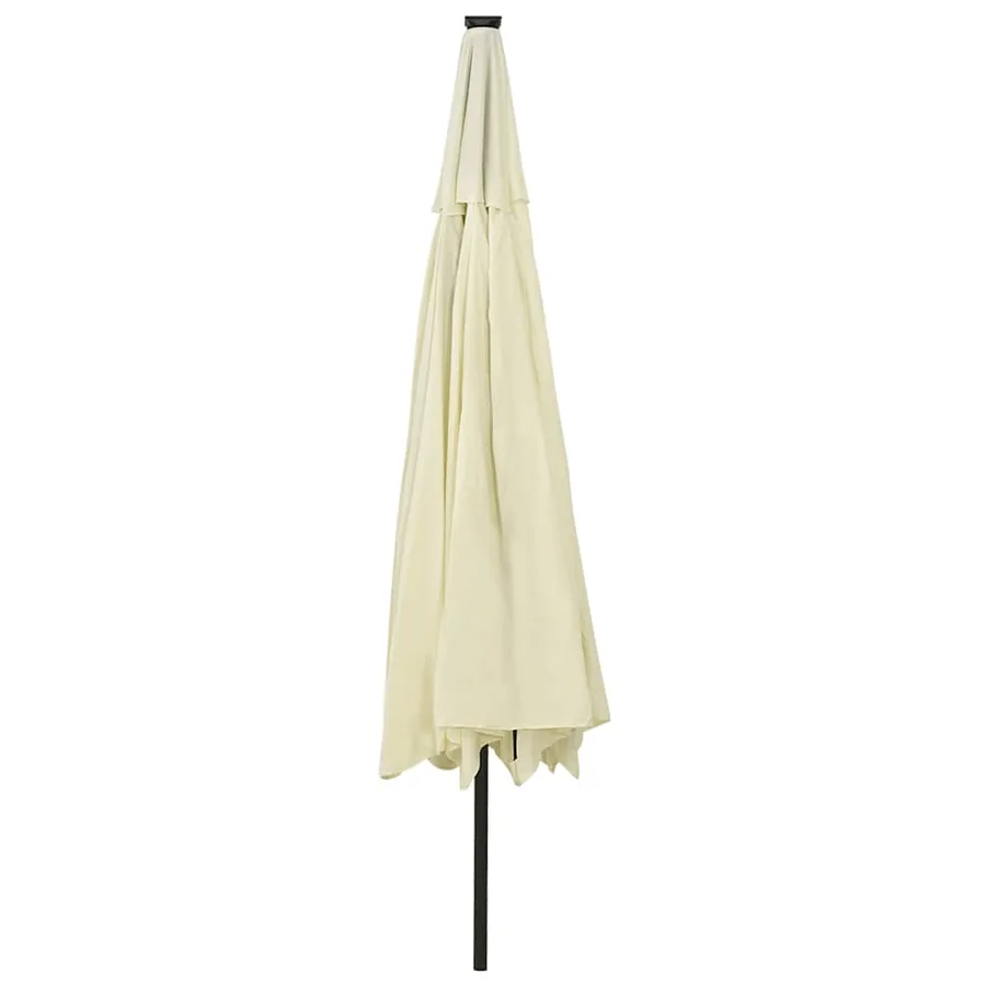 Parasol de jardin avec lumières LED et mât en métal 400cm sable - 5