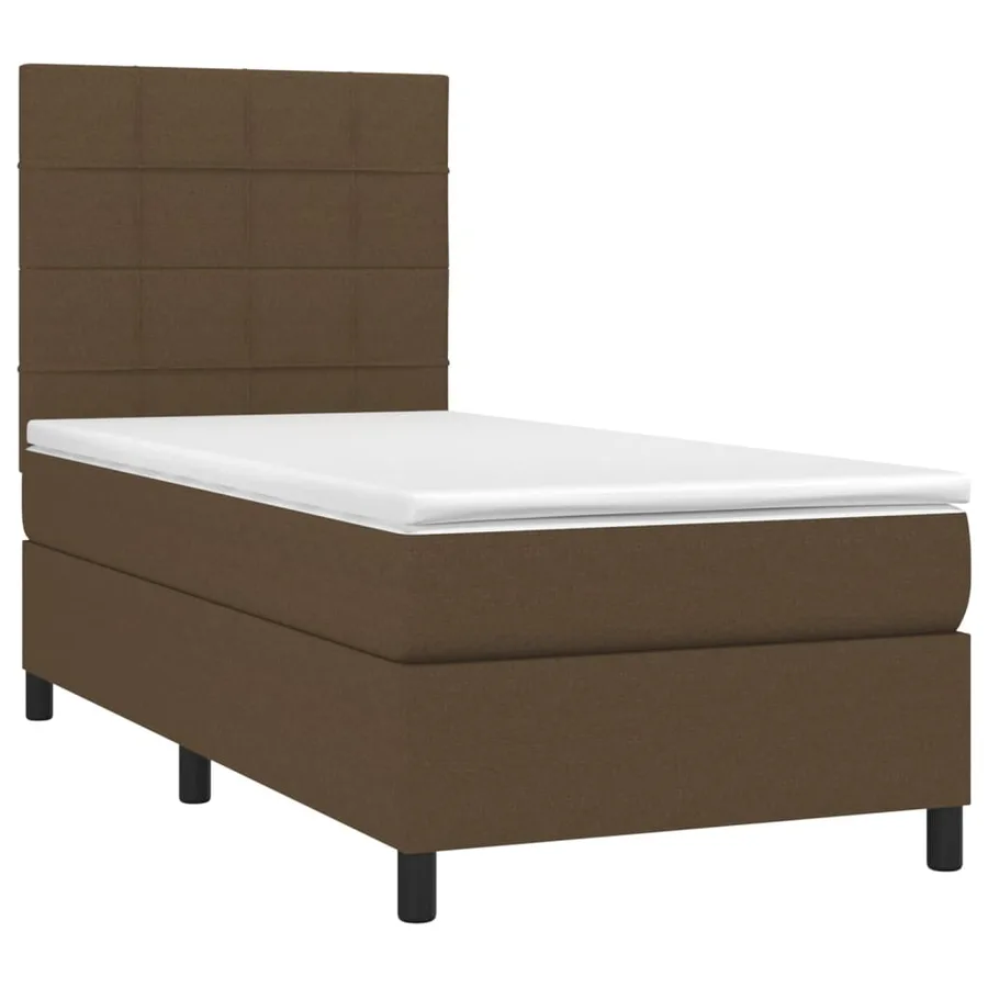 Sommier à lattes de lit avec matelas Marron foncé 90x190 cm - 3