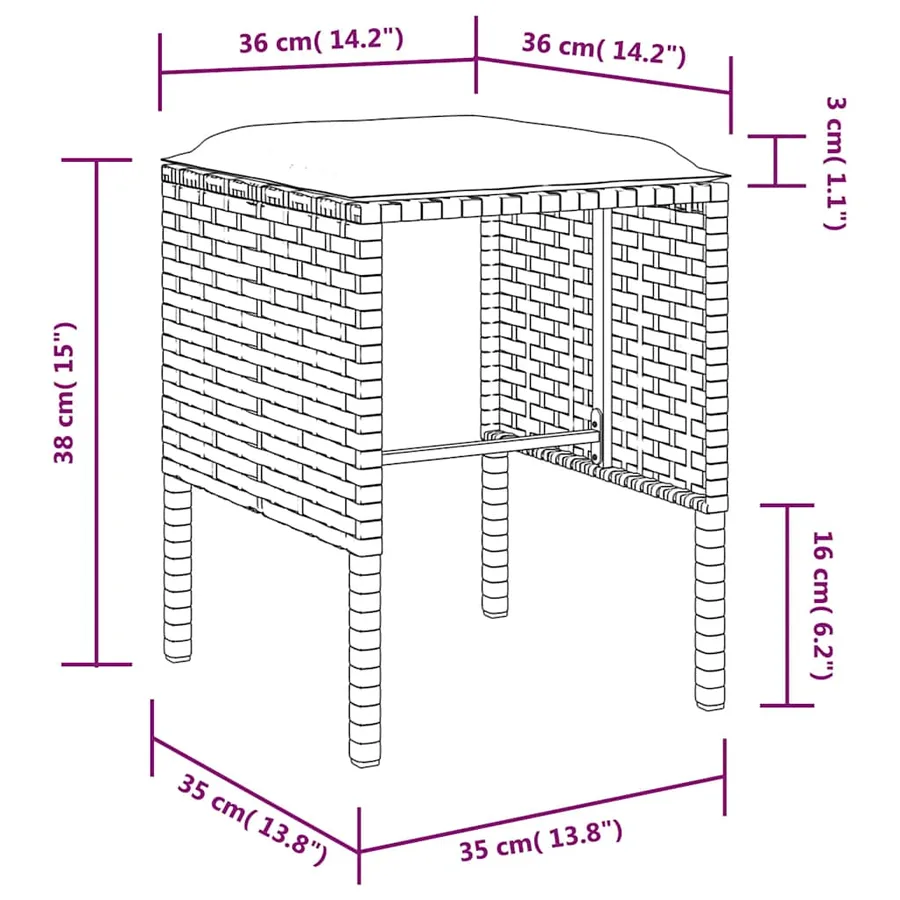 Ensemble de canapés en L 5pcs avec coussins résine tressée gris - 13