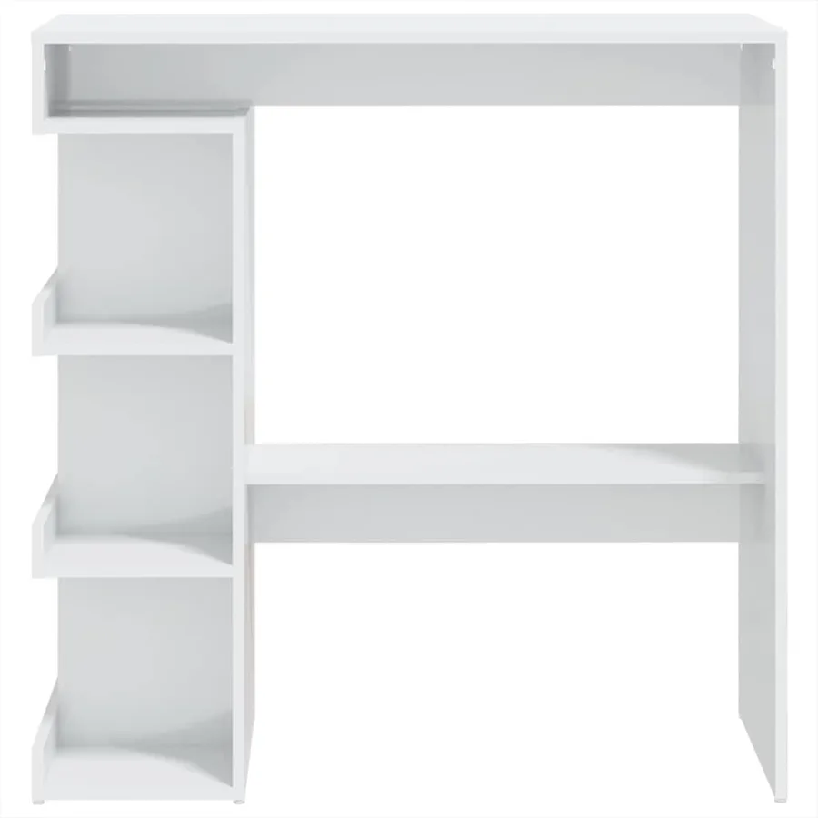 Table de bar étagère de rangement Blanc brillant 100x50x101,5cm - 5