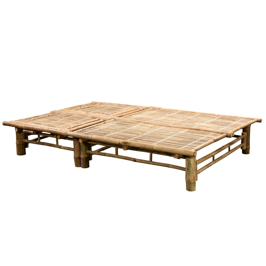 Chaise longue pour 2 personnes avec coussins Bambou - 5