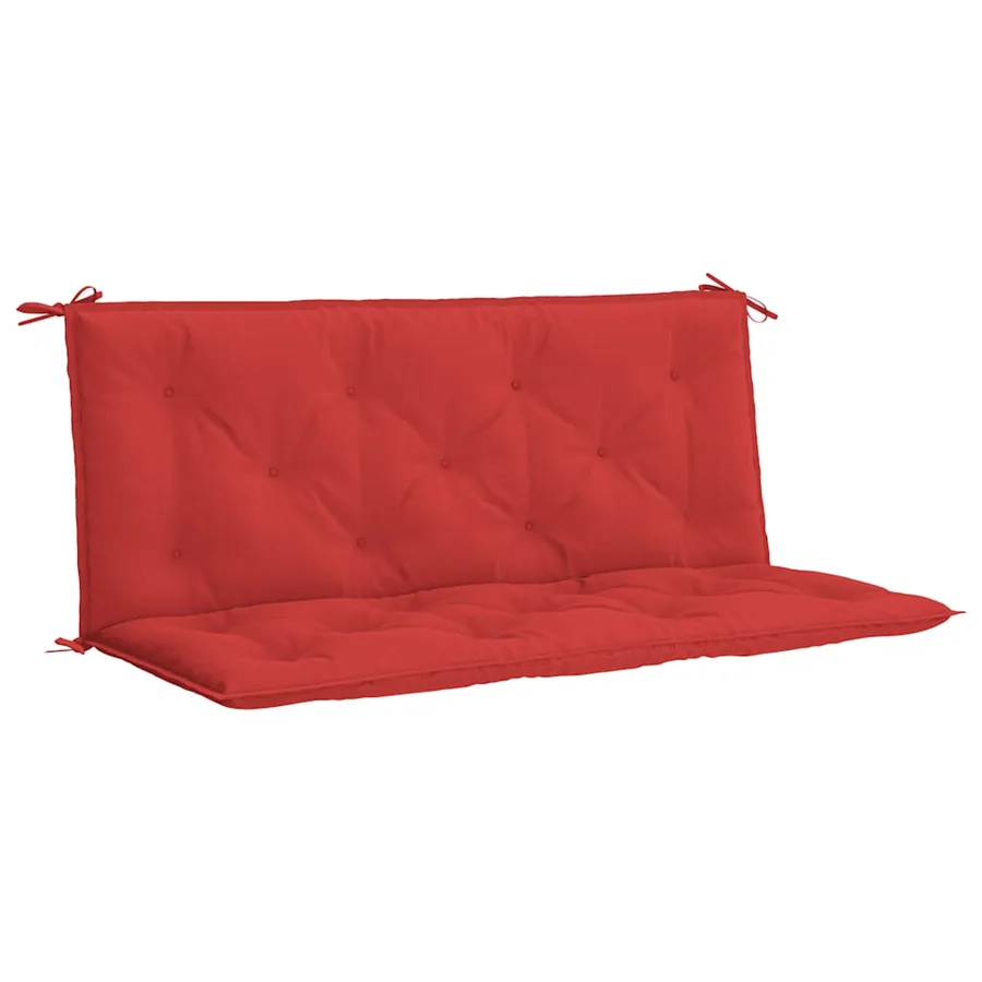 Coussin de banc de jardin rouge 120x(50+50)x7 cm tissu oxford - 2