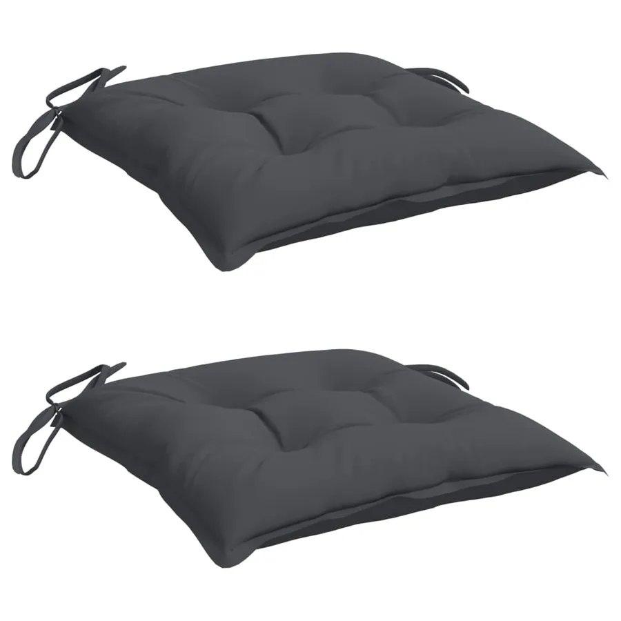 Coussins de chaise lot de 2 anthracite 50x50x7 cm tissu oxford - 3