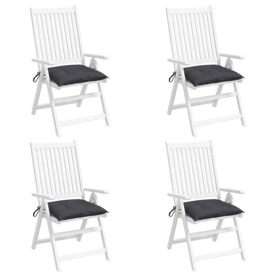 Coussins de chaise lot de 4 anthracite 40x40x7 cm tissu oxford - 4