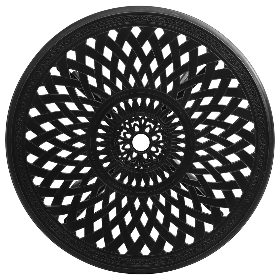 Table de jardin Noir 78x78x72 cm Aluminium coulé - 3