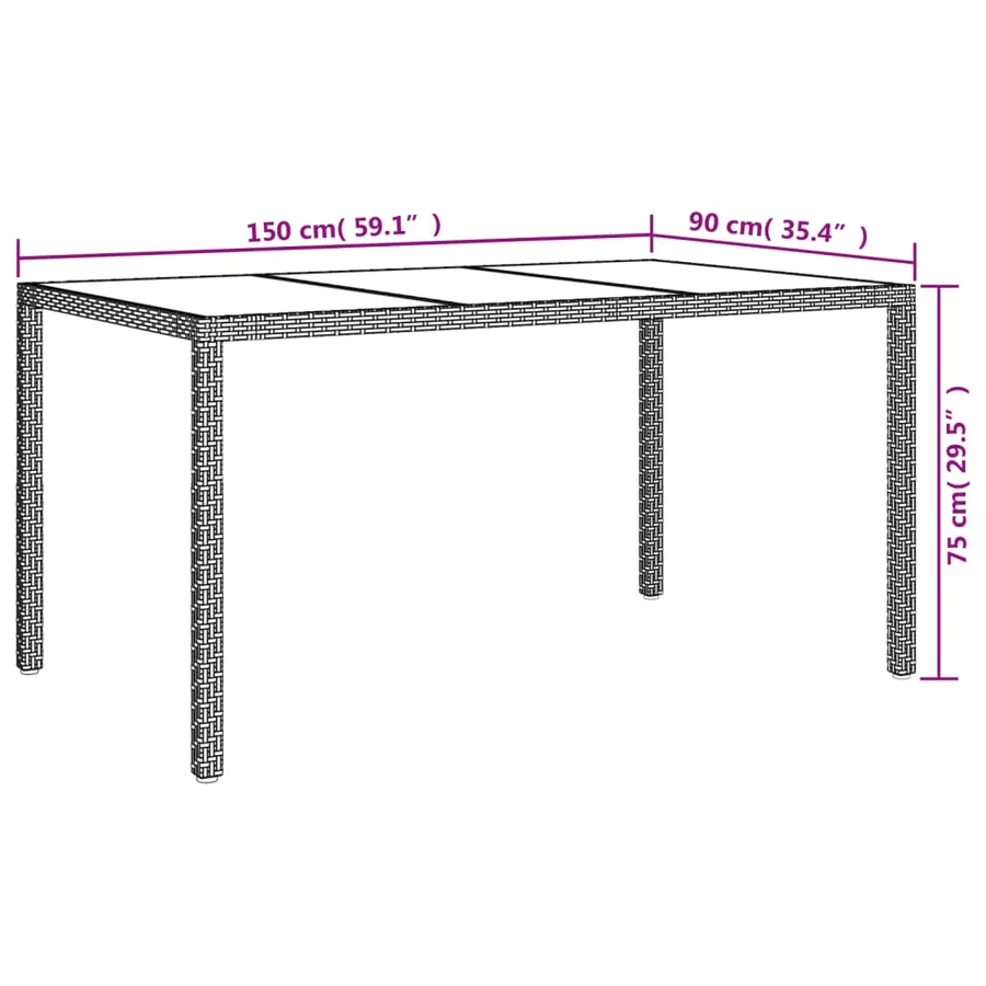 Ensemble à manger de jardin coussins 5pcs Noir Résine tressée - 10