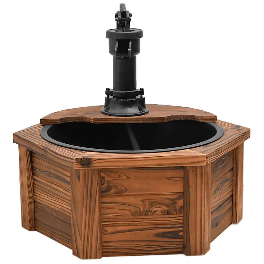 Fontaine à eau avec pompe 57x57x53 cm Bois de sapin massif - 4