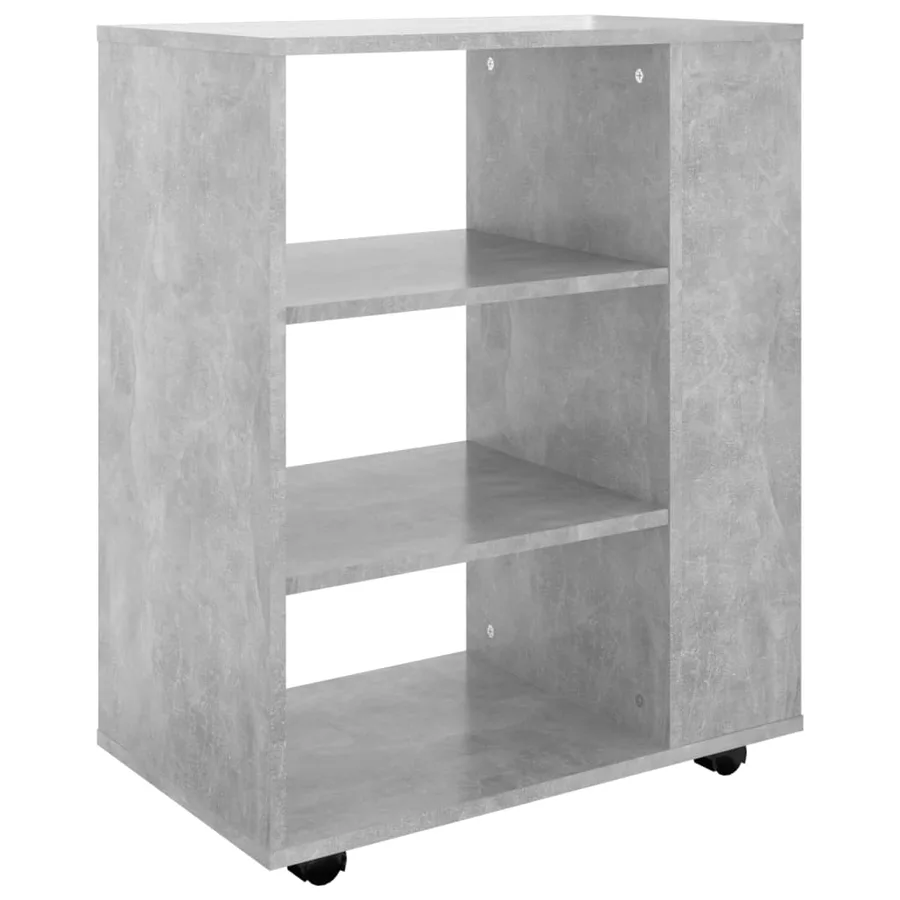 Armoire à roulettes Gris béton 60x35x75 cm Bois d’ingénierie - 2