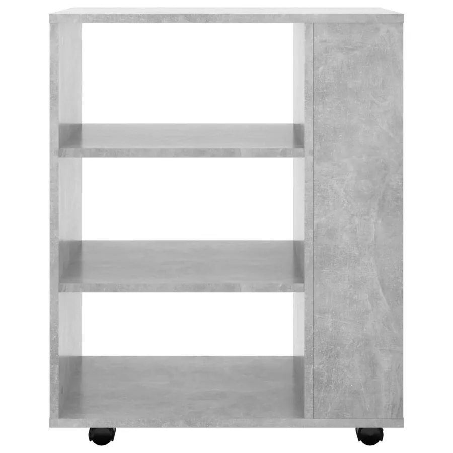 Armoire à roulettes Gris béton 60x35x75 cm Bois d’ingénierie - 4