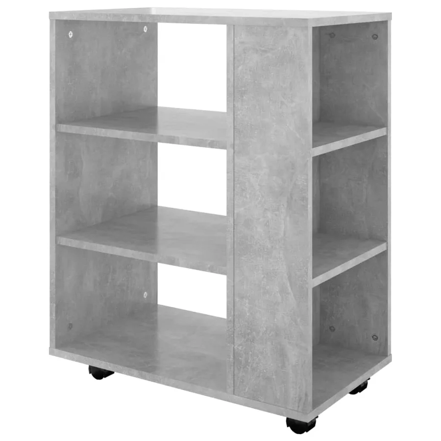 Armoire à roulettes Gris béton 60x35x75 cm Bois d’ingénierie - 5