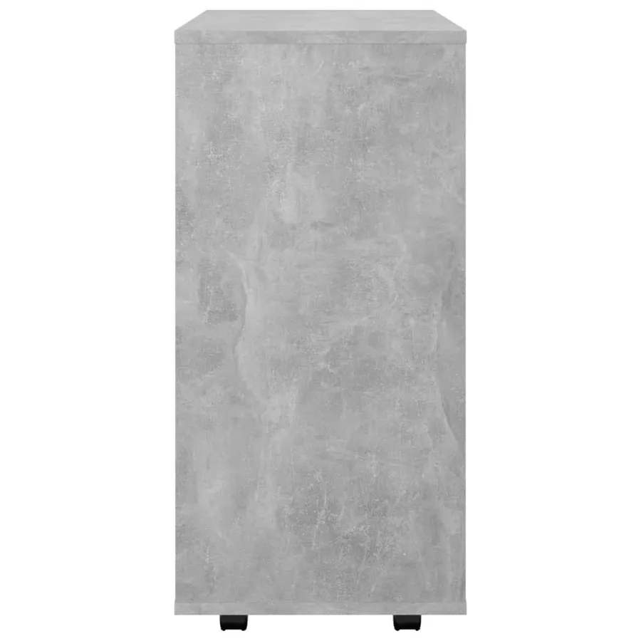 Armoire à roulettes Gris béton 60x35x75 cm Bois d’ingénierie - 6