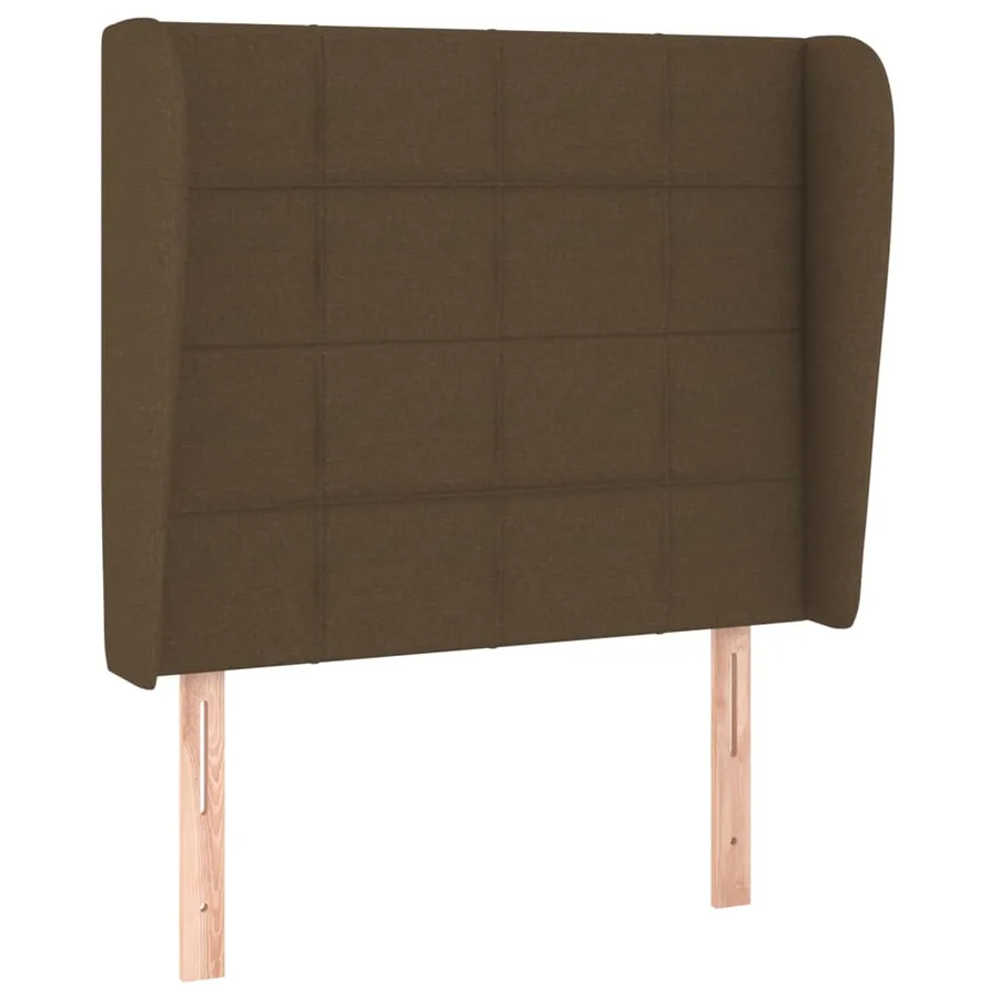 Tête de lit avec oreilles Marron foncé 93x23x118/128 cm Tissu - 2