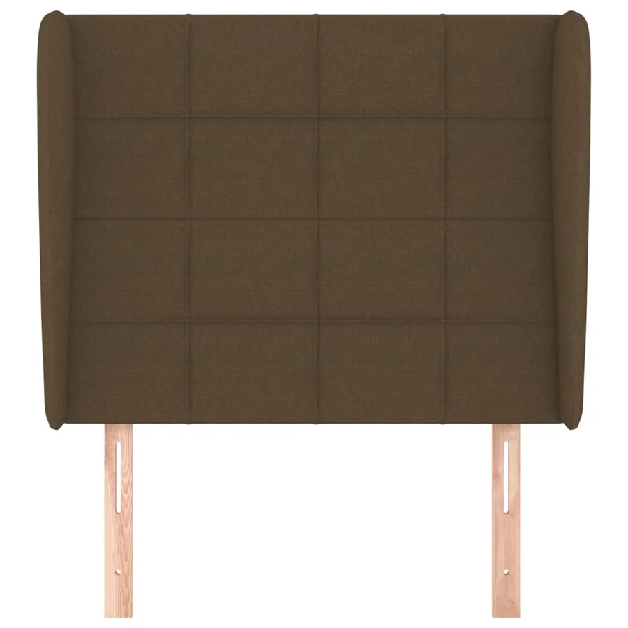 Tête de lit avec oreilles Marron foncé 93x23x118/128 cm Tissu - 3