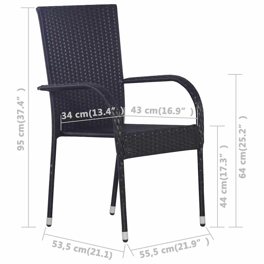 Ensemble à manger de jardin 9 pcs Noir - 10
