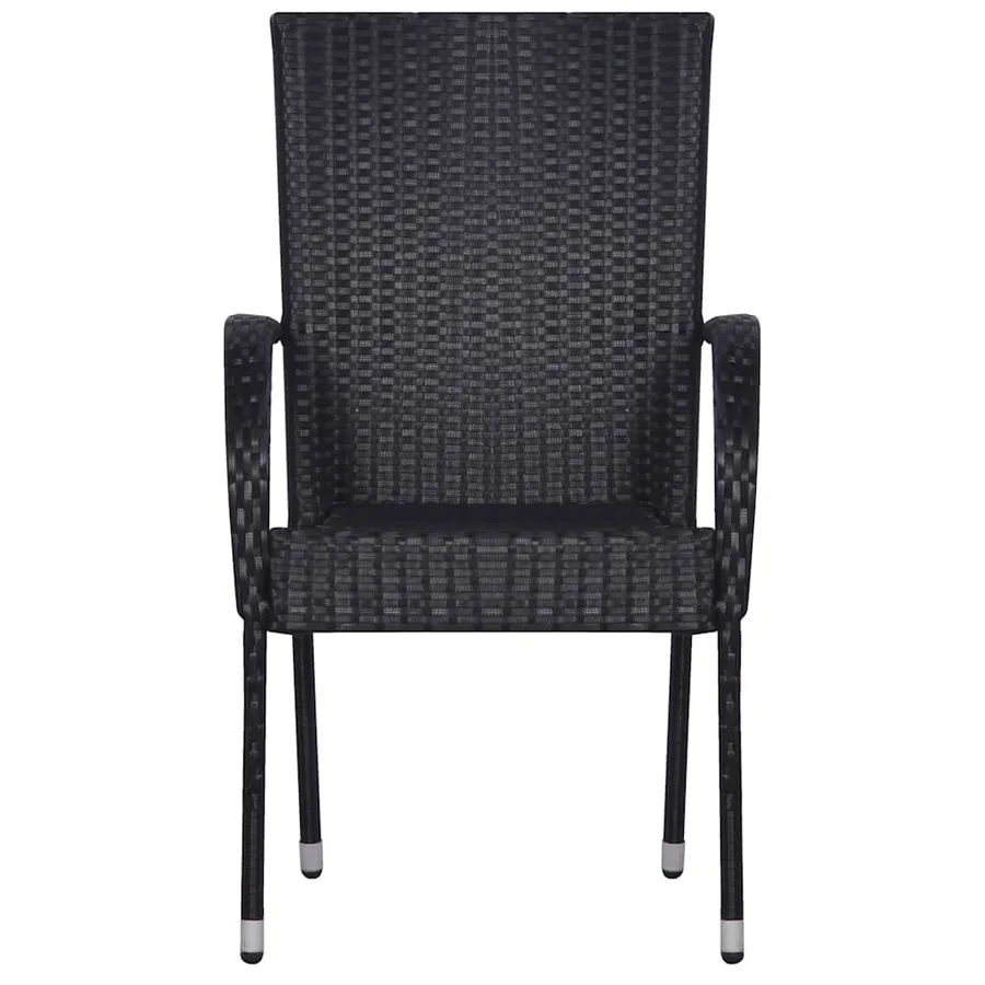 Ensemble à manger de jardin 9 pcs Noir - 7